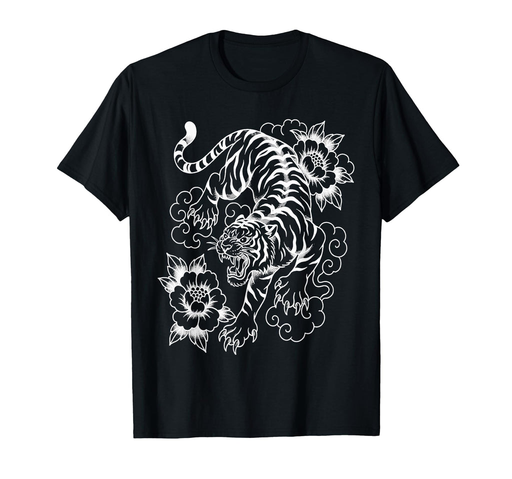 Traditional Tattoo Tiger Old T-Shirt - Fun Novelty Design for Adults - T-Shirt, Sweatshirt, Hoodie