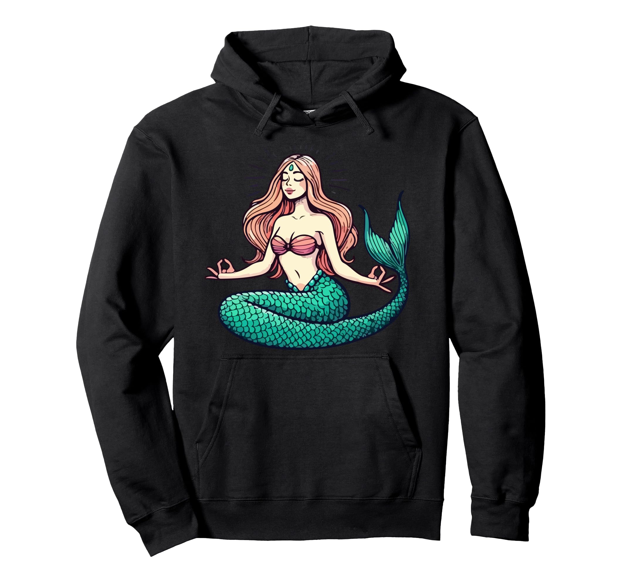 Meditation Mermaid Yoga Pose Relaxing Hoodie - Casual Everyday Wear Unisex - T-Shirt, Sweatshirt, Hoodie