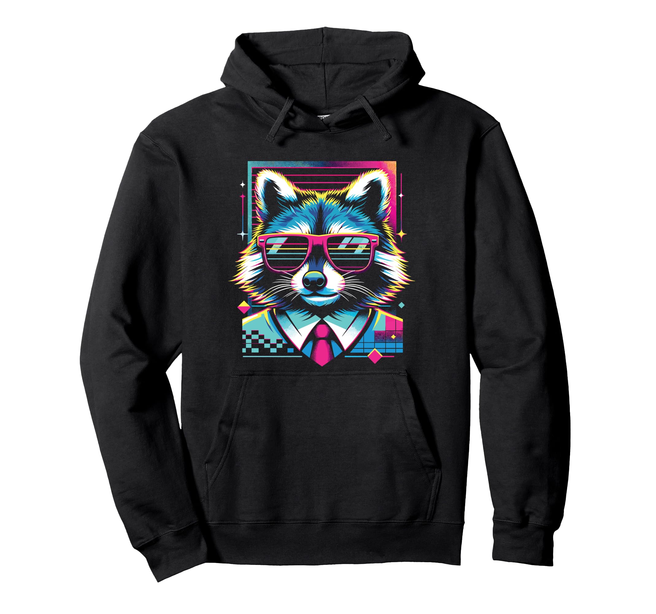 Raccoon Sunglasses 80S Aesthetic Vaporwave Hoodie - Streetwear Style Unisex - T-Shirt, Sweatshirt, Hoodie