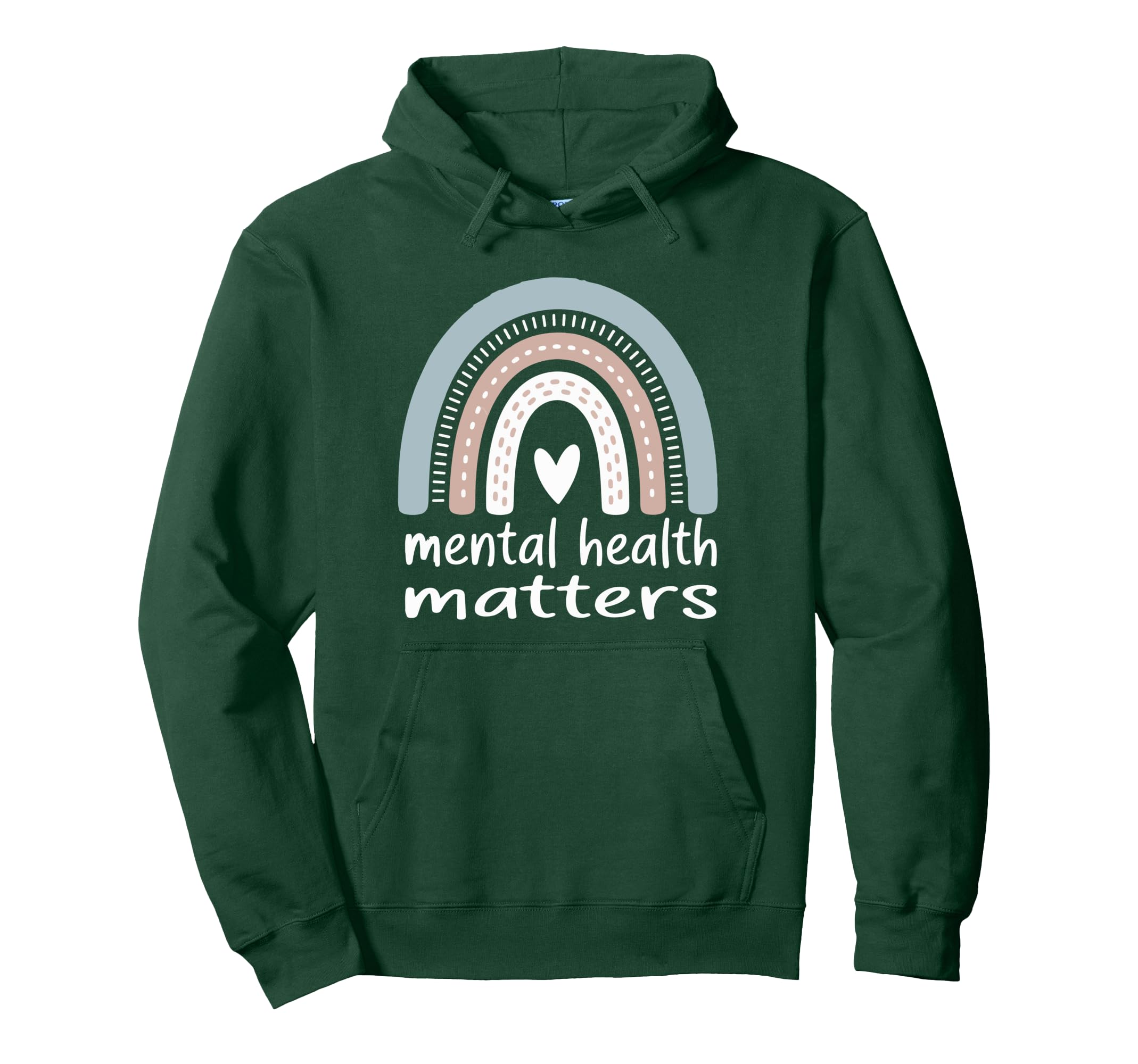 Mental Health Matters Boho Rainbow Hoodie - Novelty Apparel for Adults - T-Shirt, Sweatshirt, Hoodie