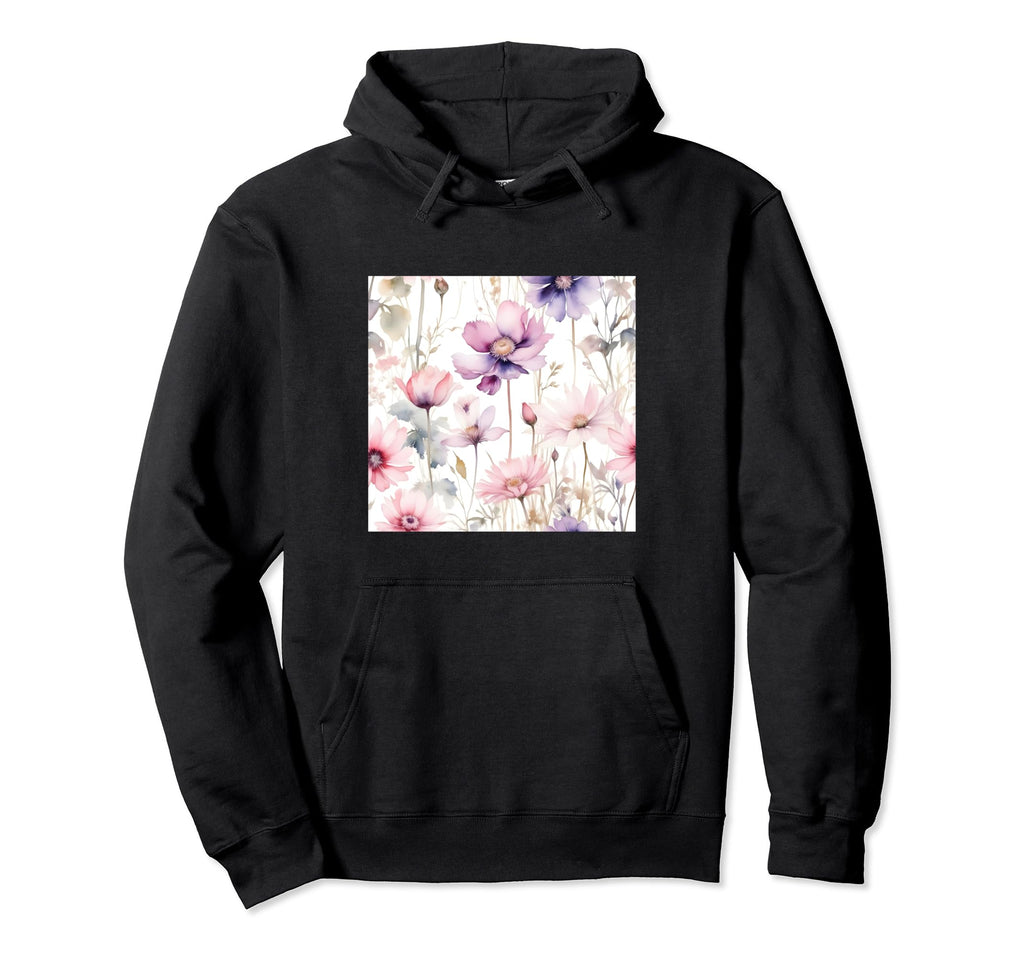 Watercolor Floral Pattern Hoodie - Aesthetic Graphic Unisex - T-Shirt, Sweatshirt, Hoodie