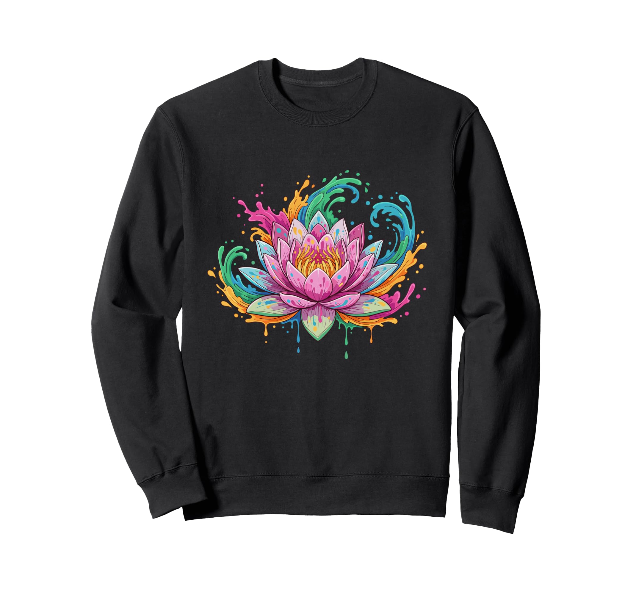 Boho Lotus Flower Splash Yoga Sweatshirt - Fun Novelty Design Men Women - T-Shirt, Sweatshirt, Hoodie
