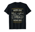 Akron Oh Usa Motorcycle Distressed T-Shirt - Custom Art Print Men Women - T-Shirt, Sweatshirt, Hoodie