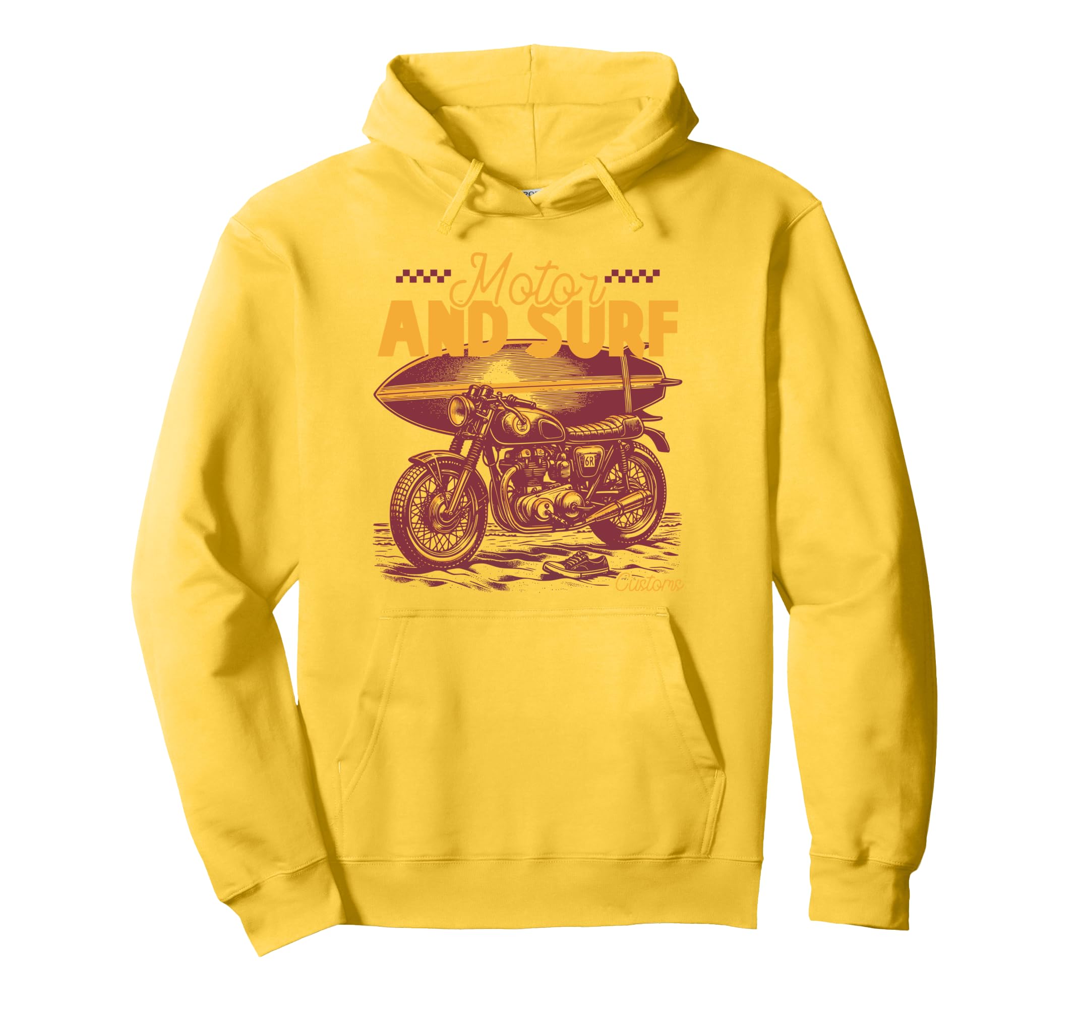 Motorcycle Surf Adventure Hoodie - Graphic Print Unisex - T-Shirt, Sweatshirt, Hoodie