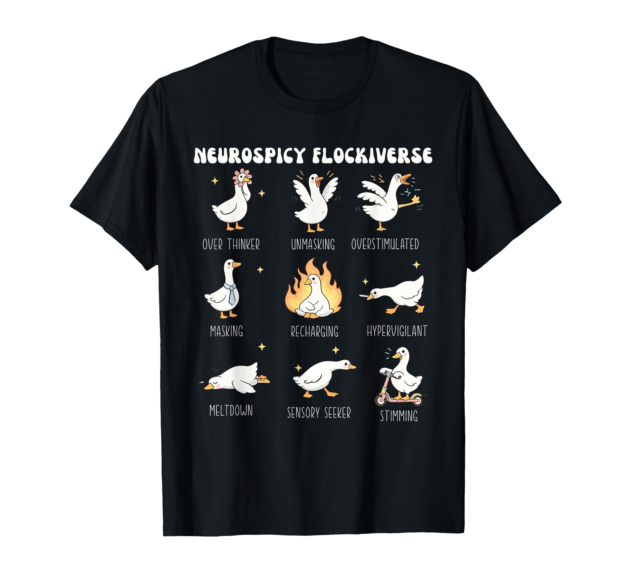 Neurospicy Flockiverse Goose Autism T-Shirt - Novelty Apparel Unisex - T-Shirt, Sweatshirt, Hoodie