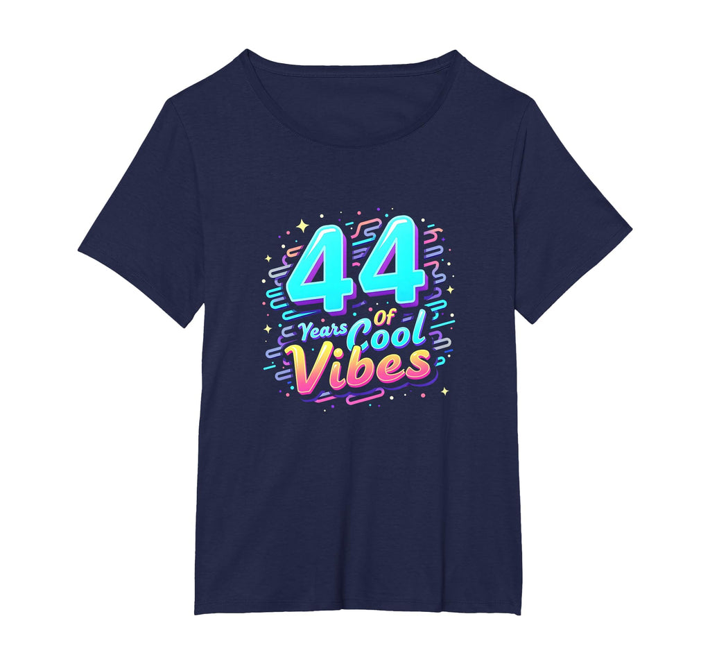 44 Years Vibes Birthday Gift Womens T-Shirt - Minimalist Print for Adults - T-Shirt, Sweatshirt, Hoodie