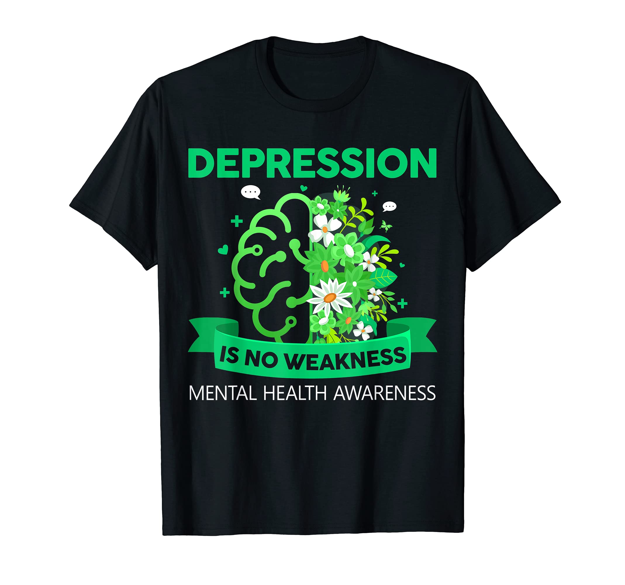 Depression No Weakness Mental Health T-Shirt - Aesthetic Graphic Men Women - T-Shirt, Sweatshirt, Hoodie