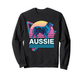 Australian Shepherd Synthwave Sweatshirt - Graphic Print Men Women - T-Shirt, Sweatshirt, Hoodie