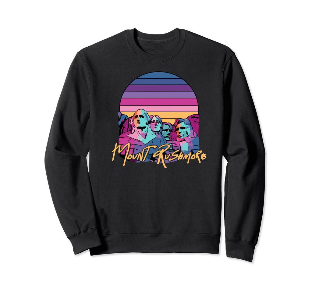 Mount Rushmore Synthwave Retrowave Sweatshirt - Novelty Apparel Men Women - T-Shirt, Sweatshirt, Hoodie