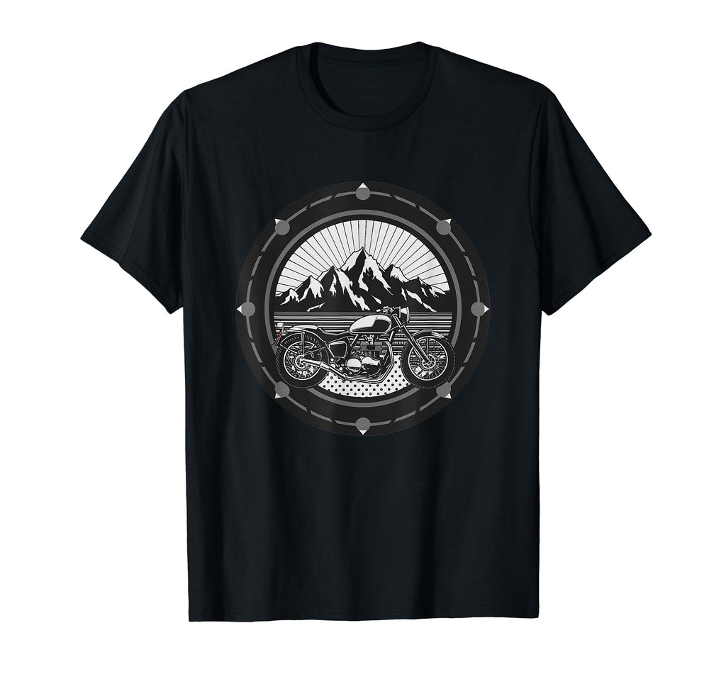 Black White Motorcycle T-Shirt - Novelty Apparel Unisex - T-Shirt, Sweatshirt, Hoodie