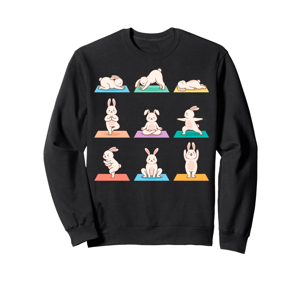 Funny Rabbits Yoga Poses Meditation Sweatshirt - Novelty Apparel Unisex - T-Shirt, Sweatshirt, Hoodie