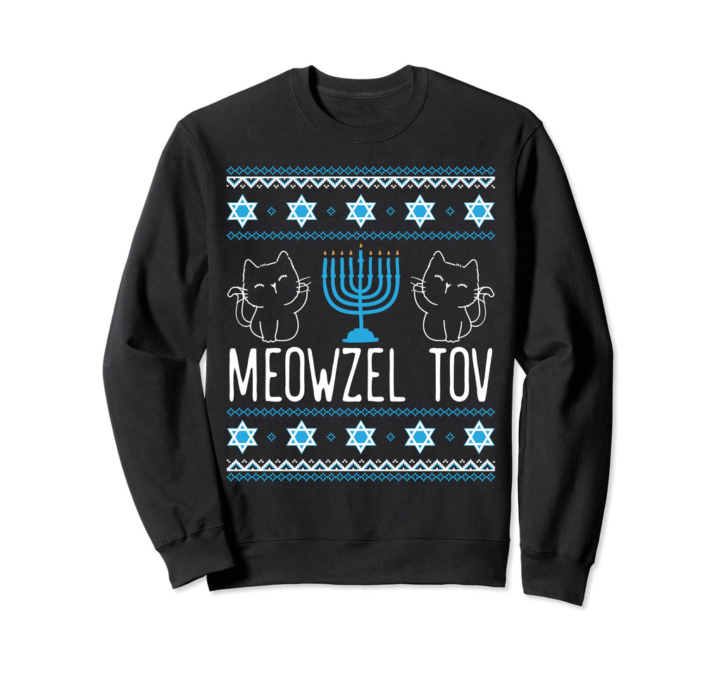 Meowzel Tov Menoarah Hanukkah Cat Sweatshirt - Streetwear Style Unisex - T-Shirt, Sweatshirt, Hoodie