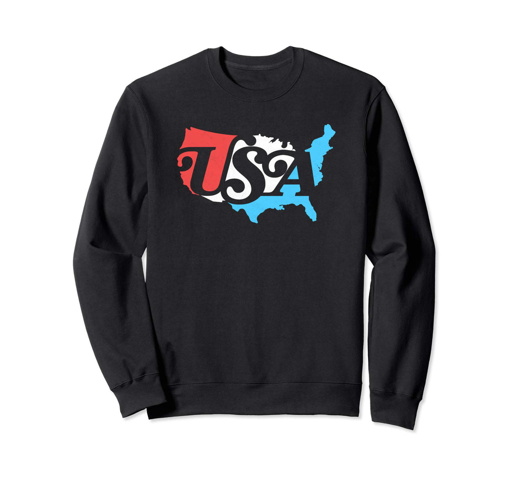 Usa Map Typography Patriotic 4Th Sweatshirt - Streetwear Style Men Women - T-Shirt, Sweatshirt, Hoodie