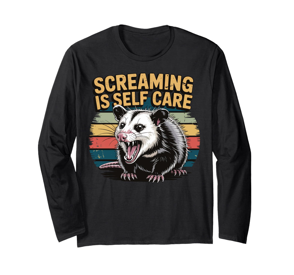 Opossum Therapeutic Screaming Stress T-Shirt - Custom Art Print Men Women - T-Shirt, Sweatshirt, Hoodie