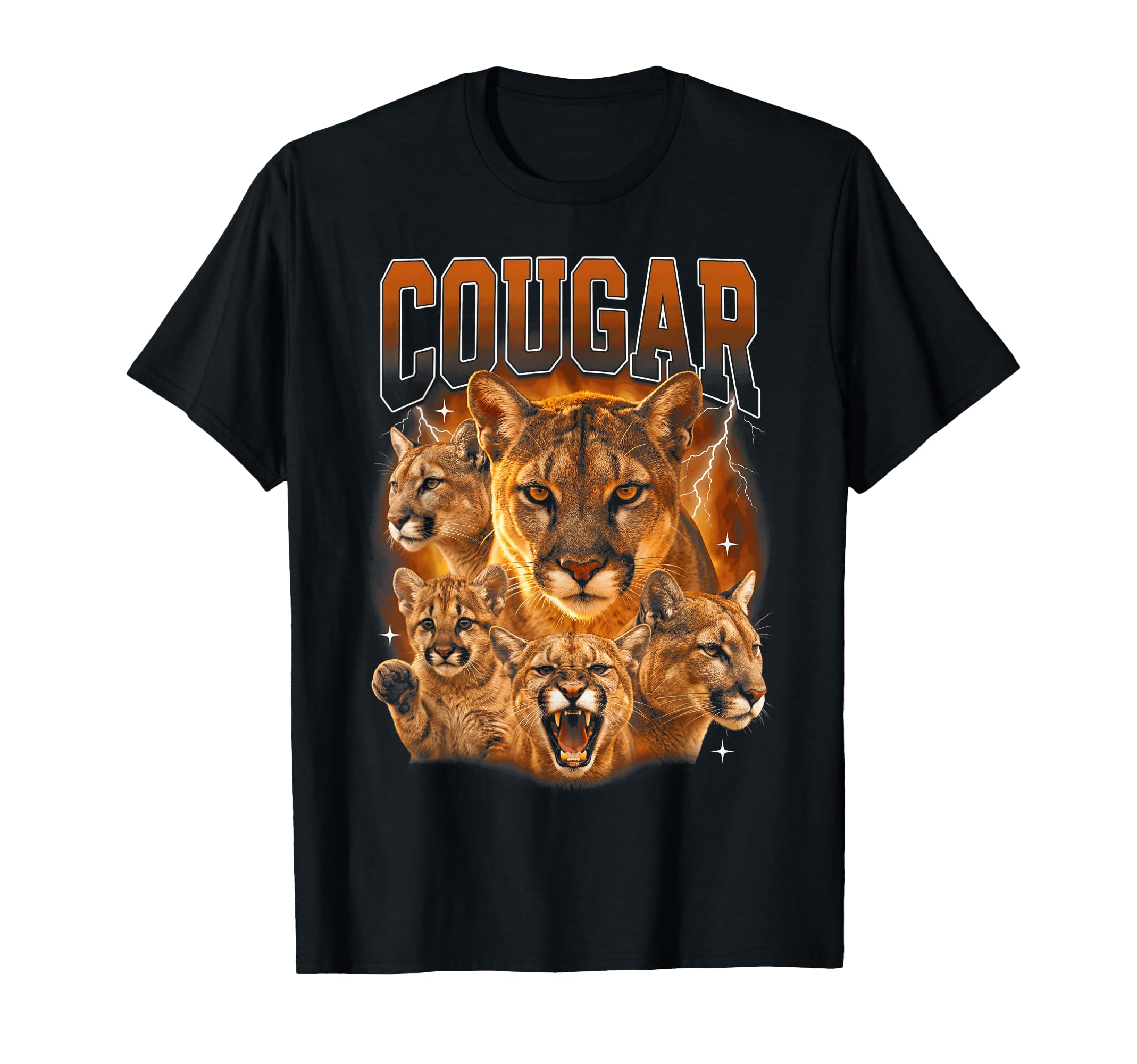 Cougar Mountain Lion 90S Bootleg T-Shirt - Novelty Apparel Unisex - T-Shirt, Sweatshirt, Hoodie