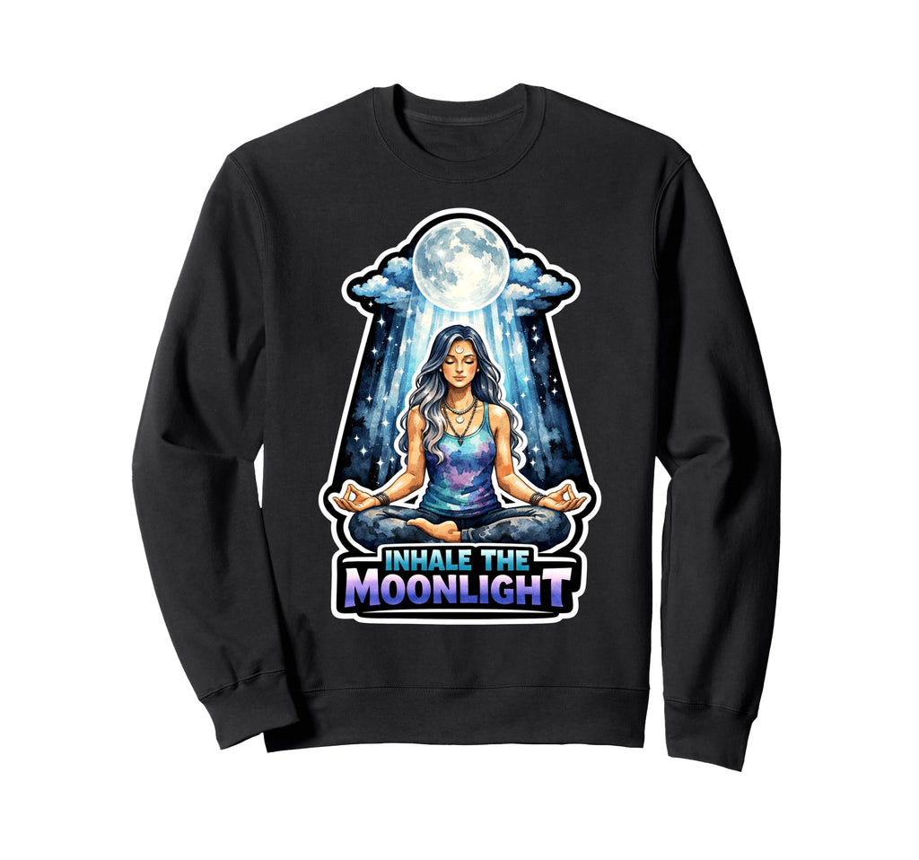 Moon Meditation Lunar Mindfulness Sweatshirt - Custom Art Print Men Women - T-Shirt, Sweatshirt, Hoodie