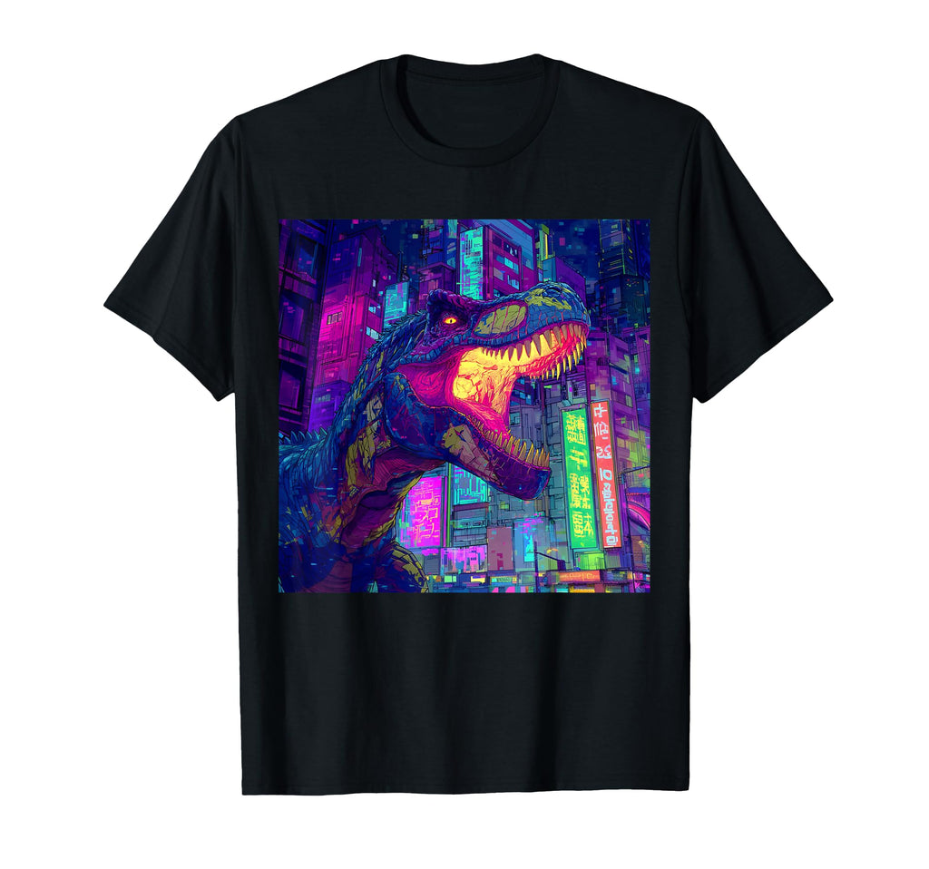 80S Synthwave Tyrannosaurus Rex T-Shirt - Graphic Print Men Women - T-Shirt, Sweatshirt, Hoodie