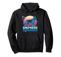 German Shepherd Synthwave Aesthetic Hoodie - Streetwear Style Men Women - T-Shirt, Sweatshirt, Hoodie