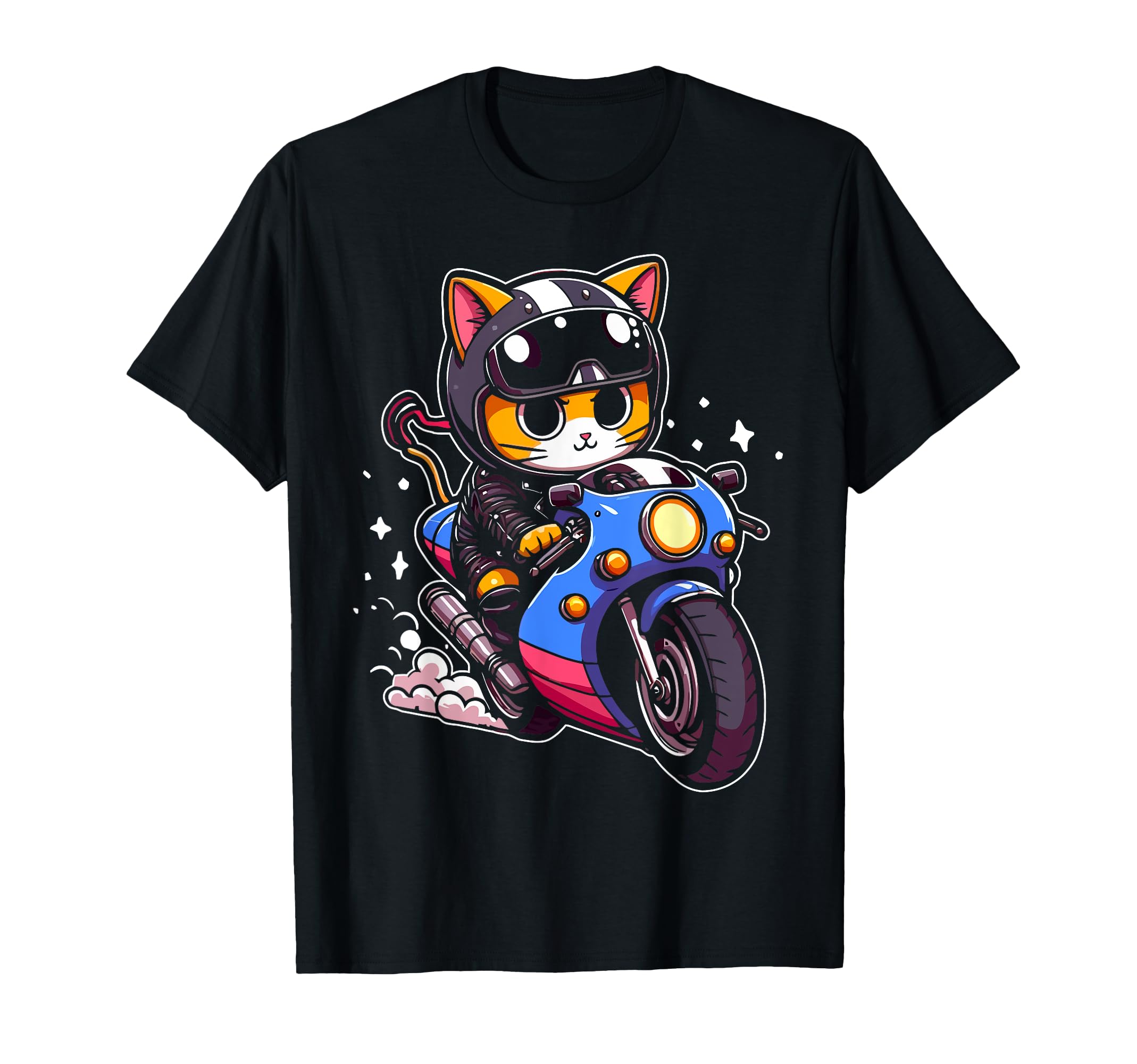 Biker Cat Riding Motorcycle Cat Funny T-Shirt - Trendy Graphic for Adults - T-Shirt, Sweatshirt, Hoodie