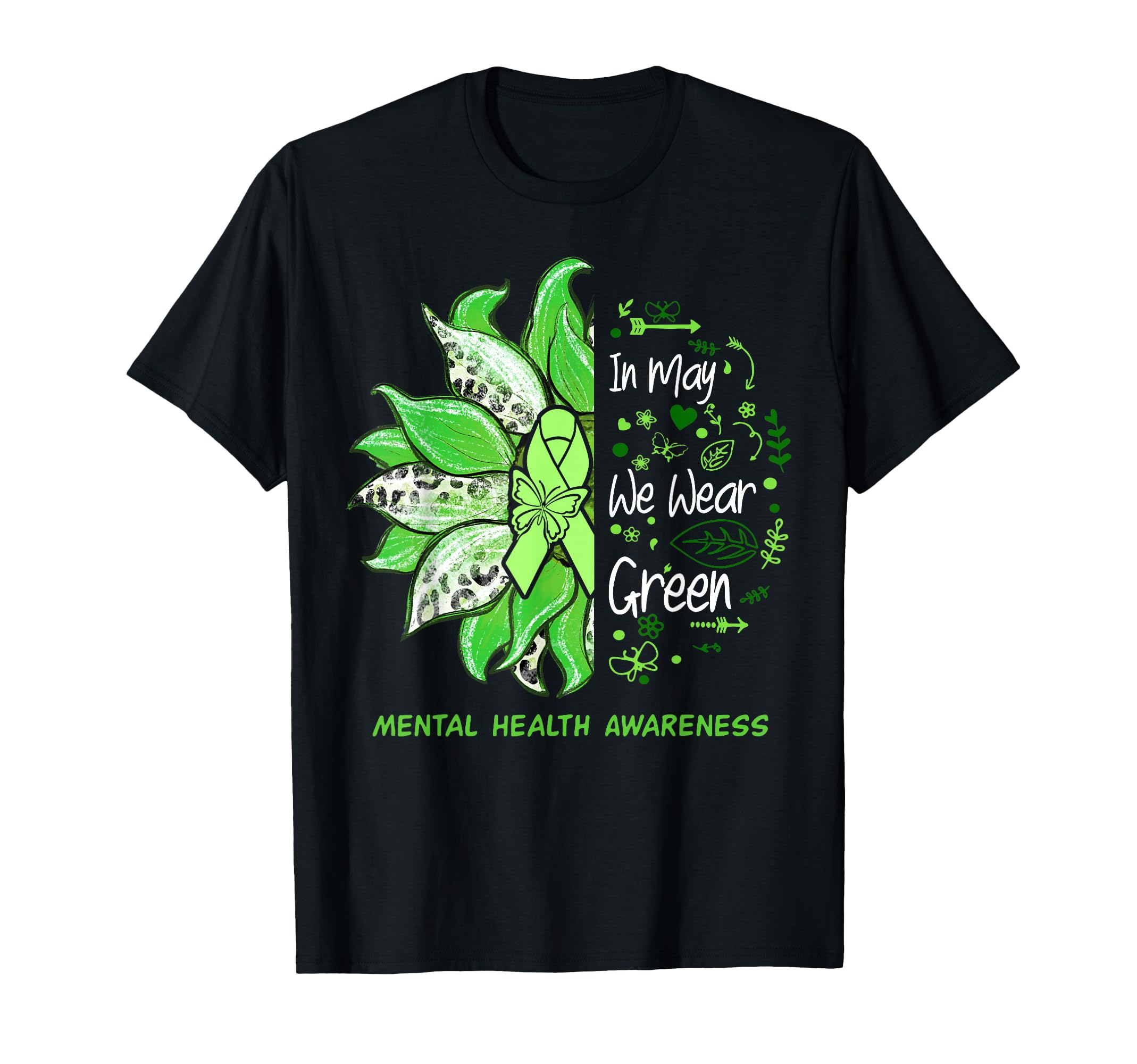 May We Wear Green Daisy Leopard T-Shirt - Novelty Apparel for Adults - T-Shirt, Sweatshirt, Hoodie