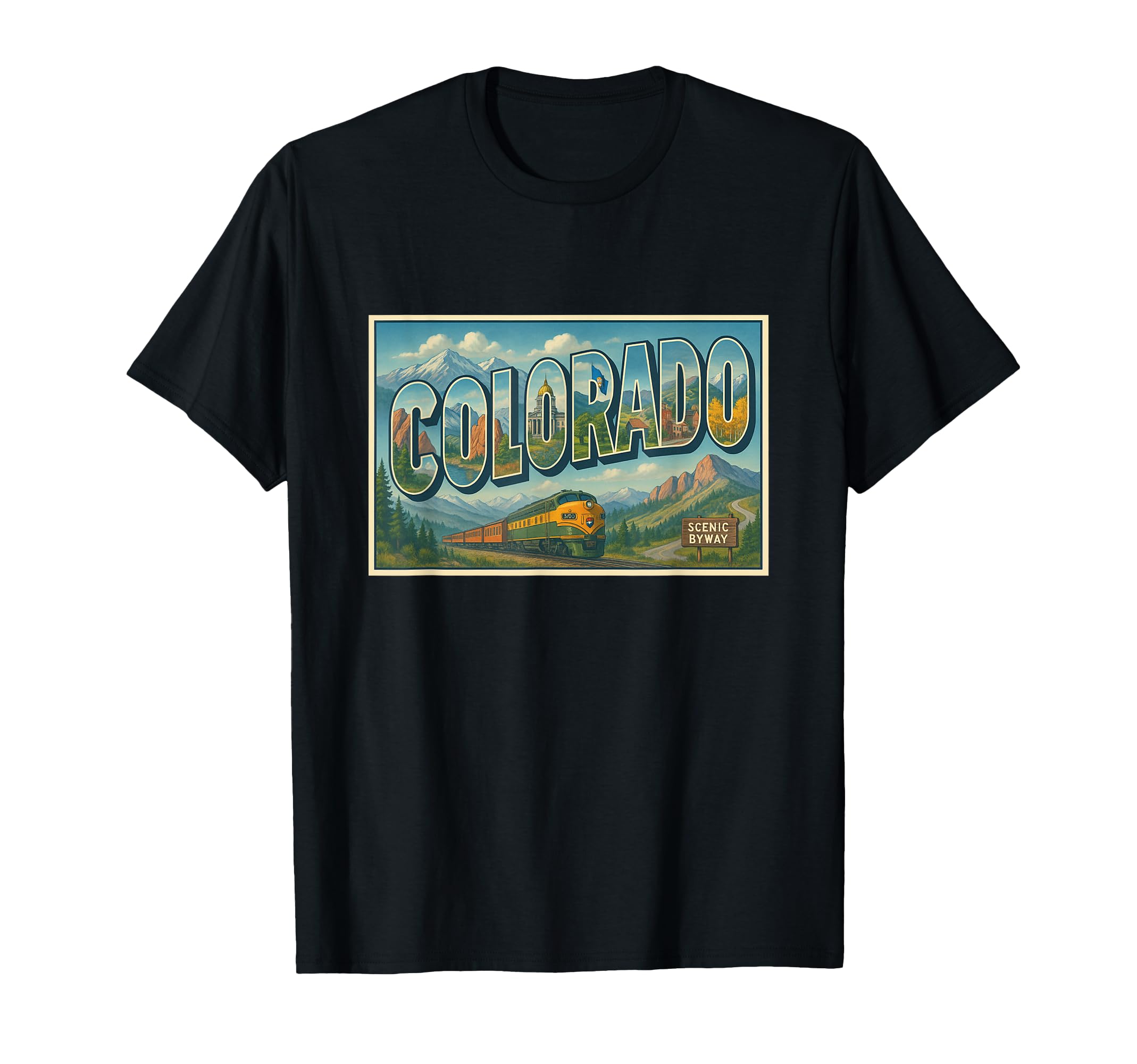Colorado 50S Travel Souvenir Post Art T-Shirt - Aesthetic Graphic Men Women - T-Shirt, Sweatshirt, Hoodie