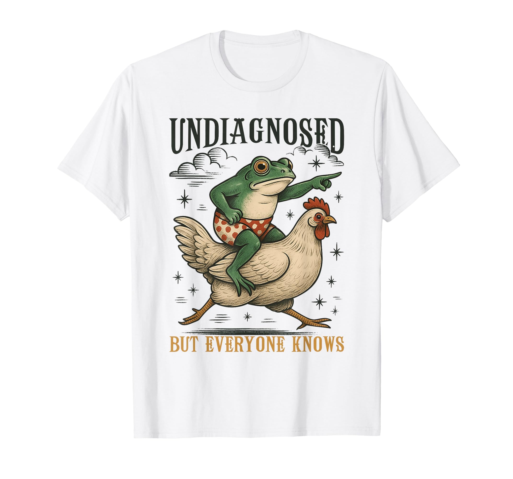 Undiagnosed But Everyone Knows Frog T-Shirt - Aesthetic Graphic Unisex - T-Shirt, Sweatshirt, Hoodie
