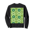 70S Floral Pattern Green Light Sweatshirt - Fun Novelty Design Unisex - T-Shirt, Sweatshirt, Hoodie