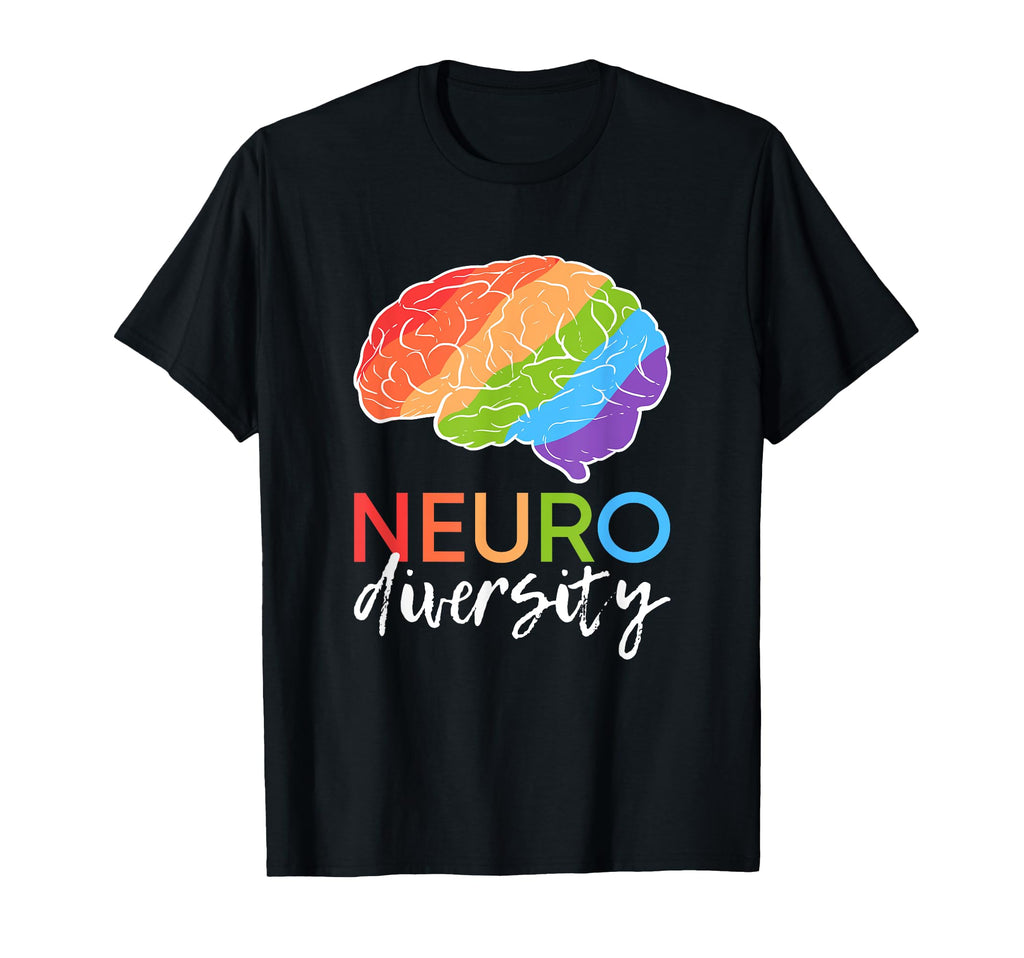 Rainbow Brain Autism Neurodiversity T-Shirt - Graphic Print for Adults - T-Shirt, Sweatshirt, Hoodie