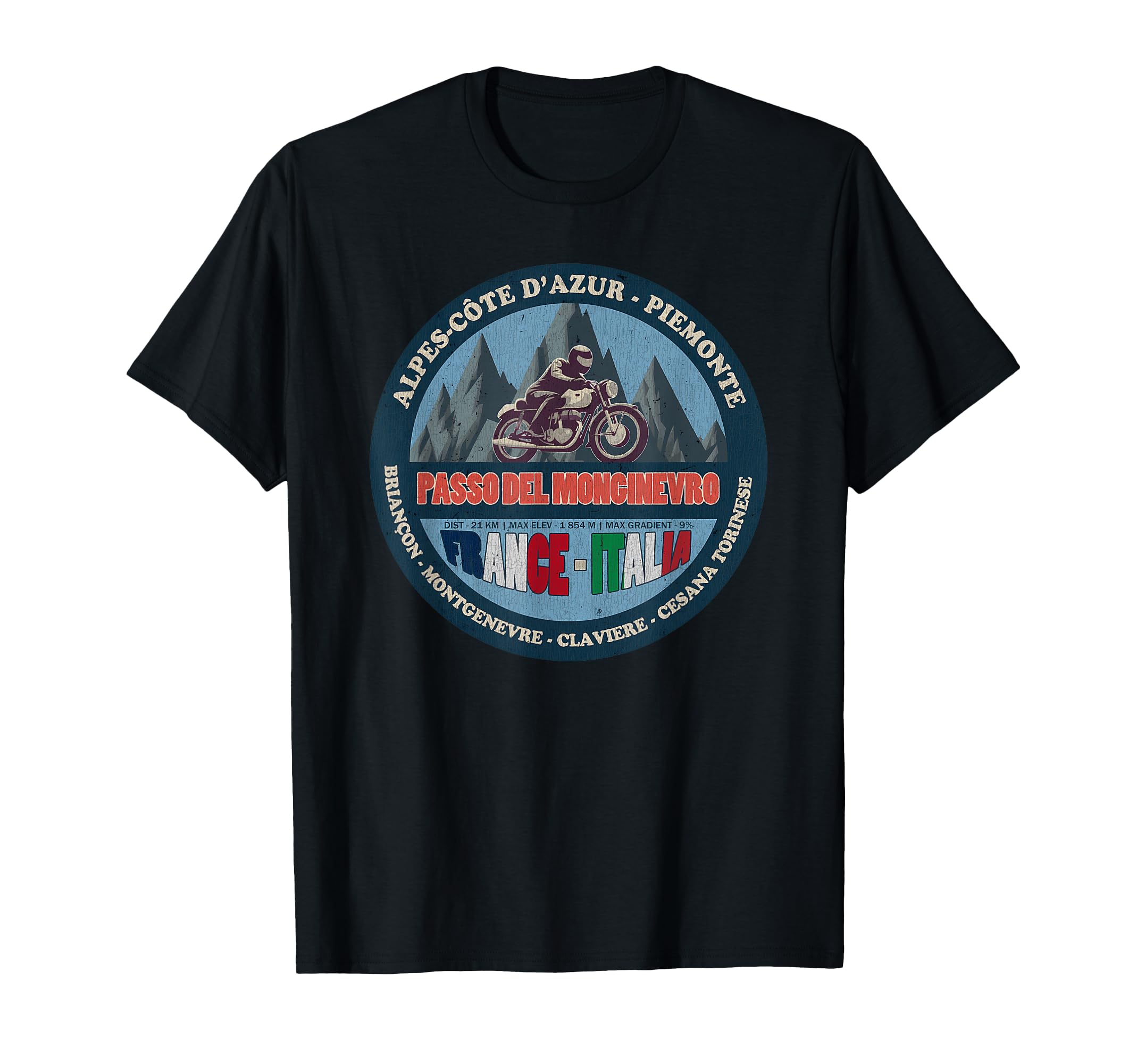 Passo Del Monginevro Badge T-Shirt - Fun Novelty Design Men Women - T-Shirt, Sweatshirt, Hoodie