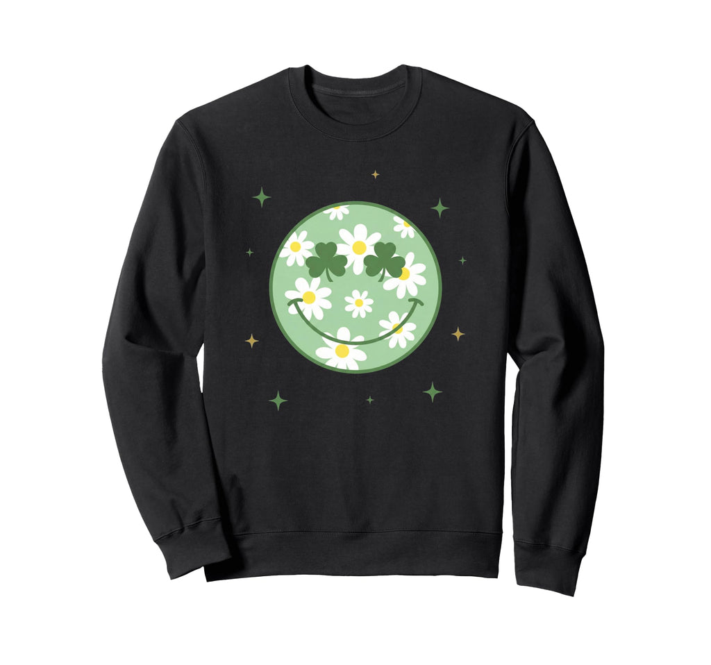 St Patricks Day Daisy Pattern Sweatshirt - Streetwear Style for Adults - T-Shirt, Sweatshirt, Hoodie