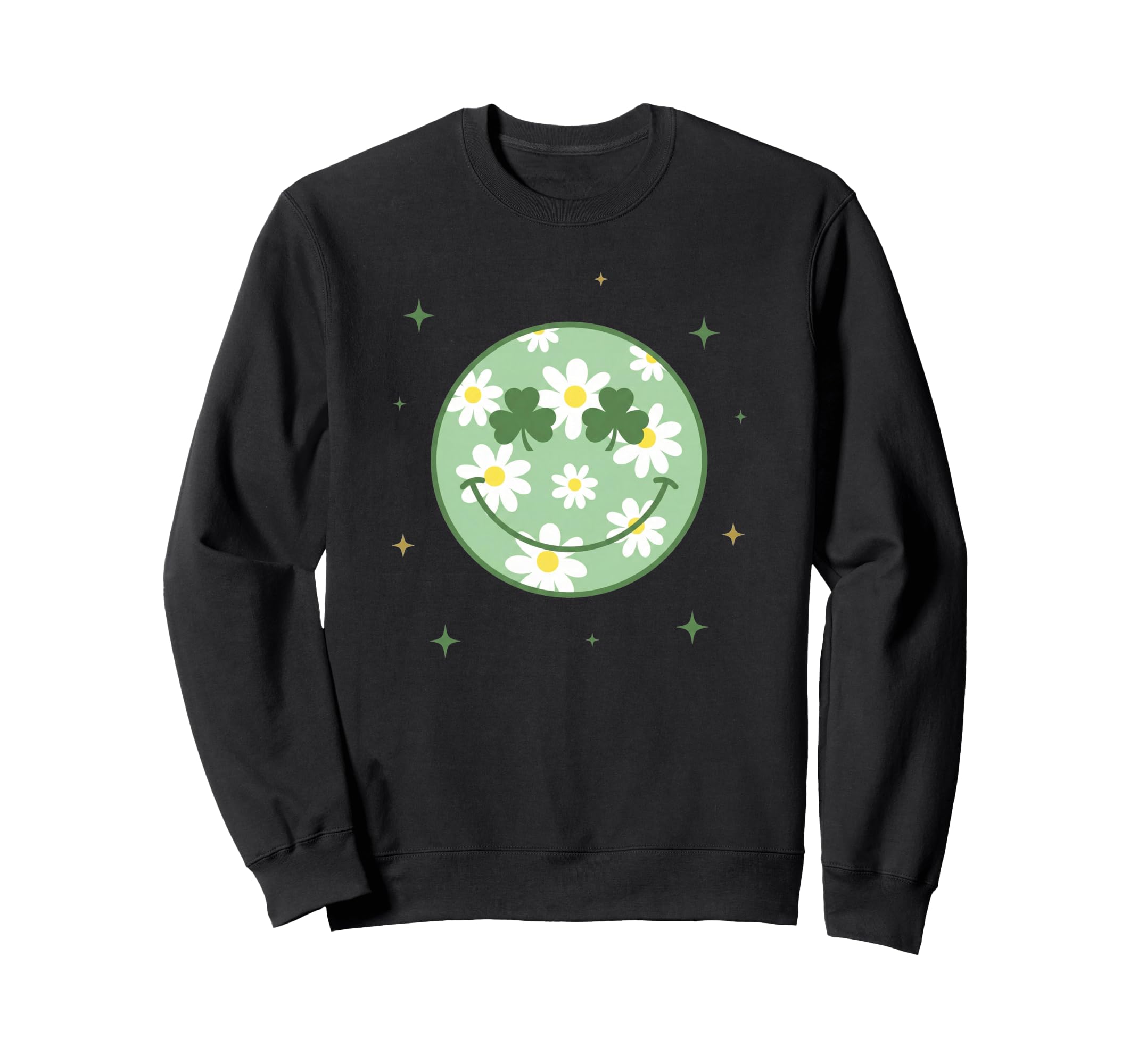St Patricks Day Daisy Pattern Sweatshirt - Streetwear Style for Adults - T-Shirt, Sweatshirt, Hoodie