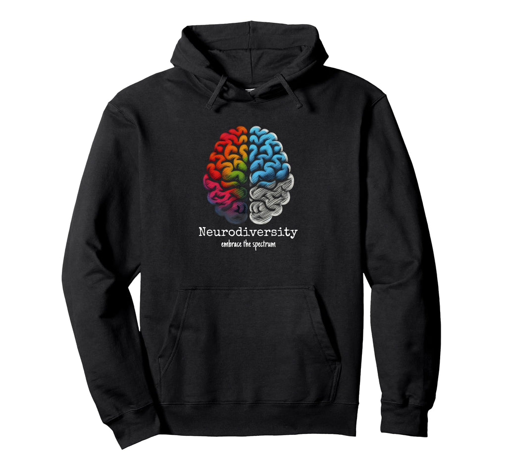 Colorful Rainbow Brain Hoodie - Fun Novelty Design Men Women - T-Shirt, Sweatshirt, Hoodie