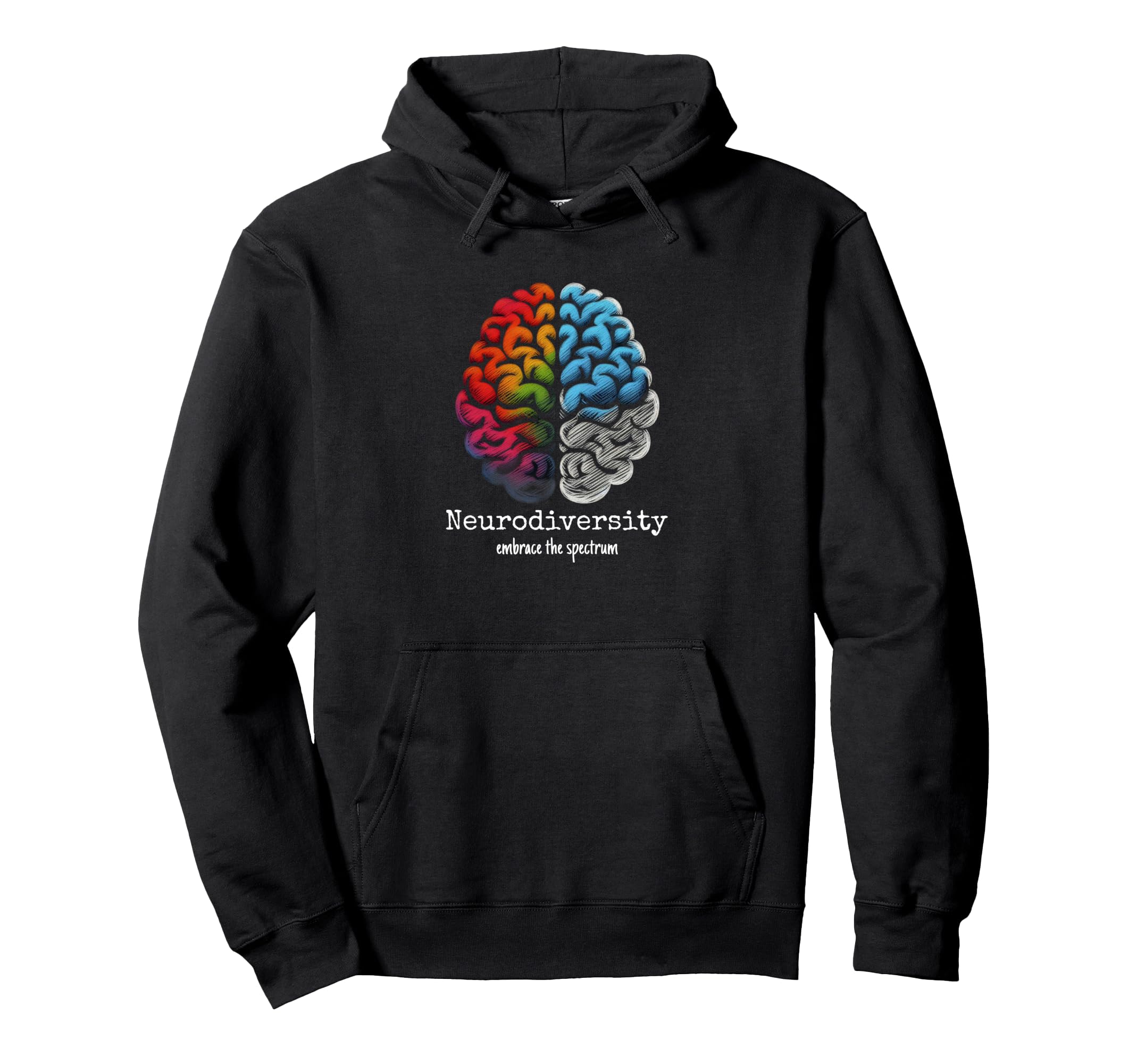 Colorful Rainbow Brain Hoodie - Fun Novelty Design Men Women - T-Shirt, Sweatshirt, Hoodie