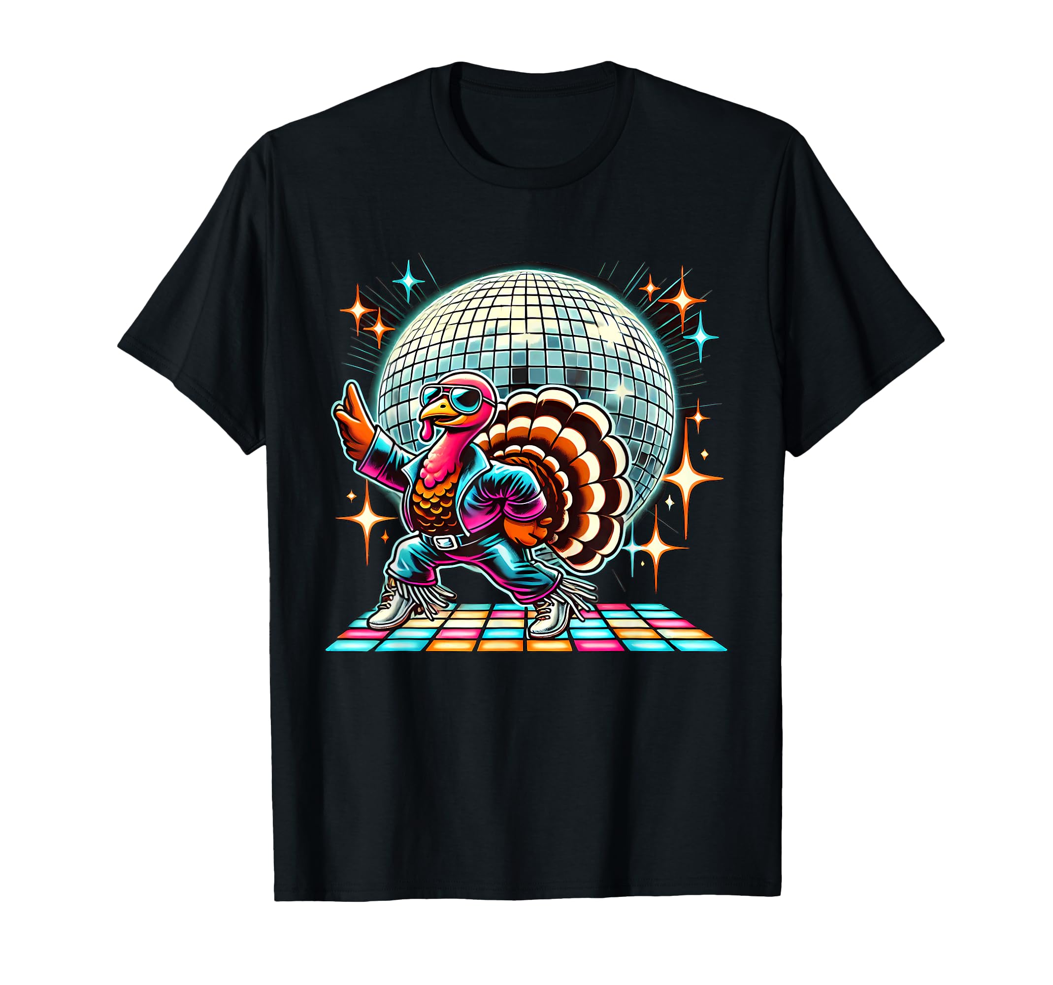Disco Turkey Halloween Tees Black T-Shirt - Novelty Apparel Men Women - T-Shirt, Sweatshirt, Hoodie