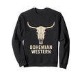 Bohemian Western Cow Skull Rustic Sweatshirt - Unique Graphic for Adults - T-Shirt, Sweatshirt, Hoodie