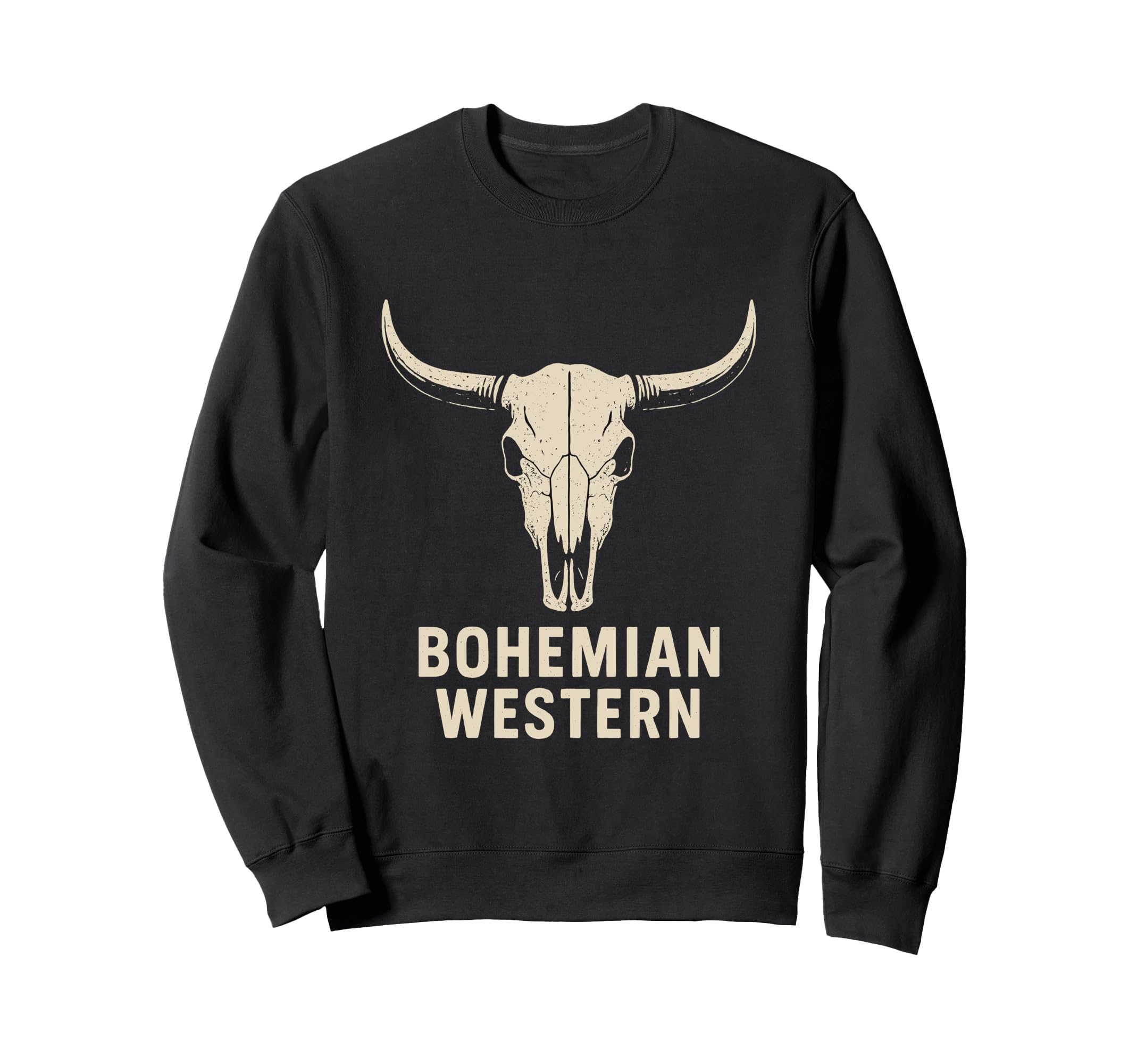 Bohemian Western Cow Skull Rustic Sweatshirt - Unique Graphic for Adults - T-Shirt, Sweatshirt, Hoodie