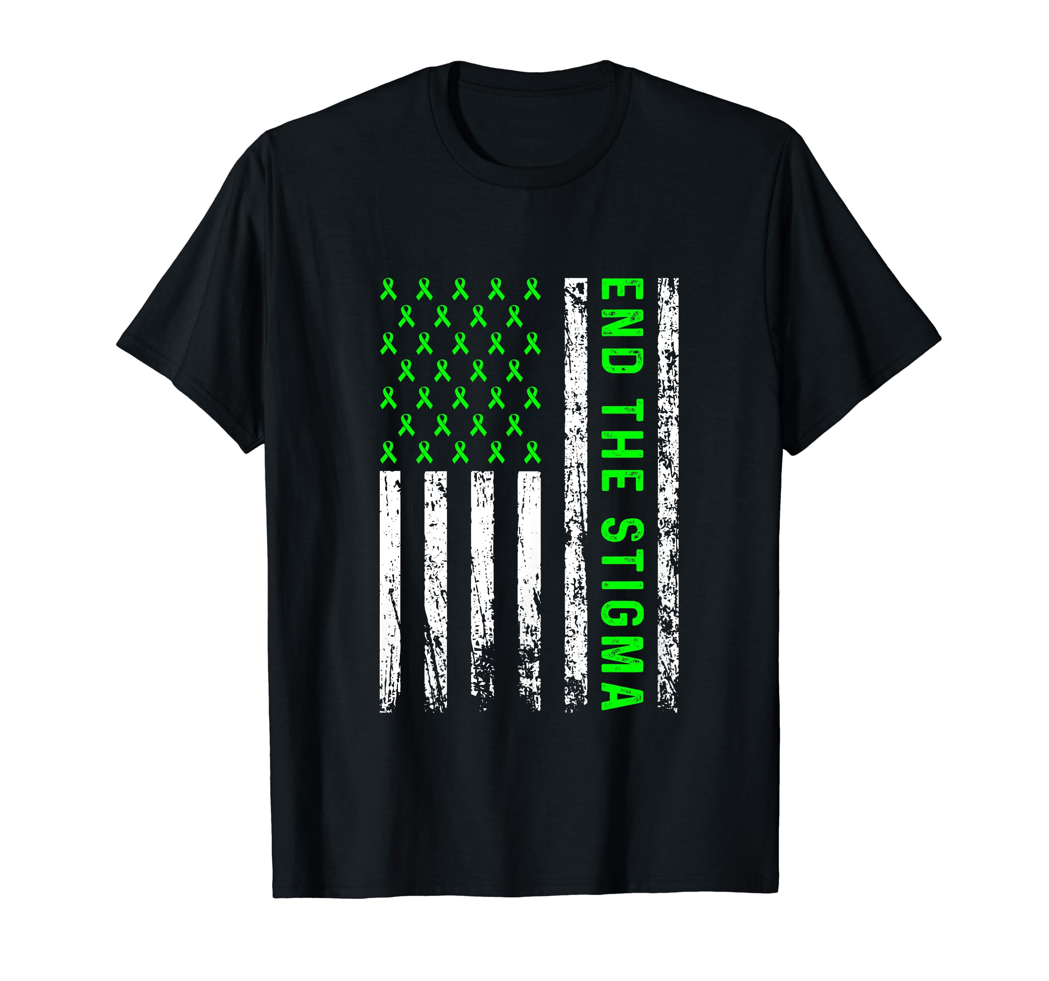 End Stigma American Flag Mental T-Shirt - Novelty Apparel for Adults - T-Shirt, Sweatshirt, Hoodie