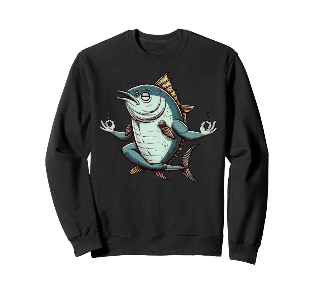 Meditation Tuna Yoga Pose Sweatshirt - Aesthetic Graphic for Adults - T-Shirt, Sweatshirt, Hoodie