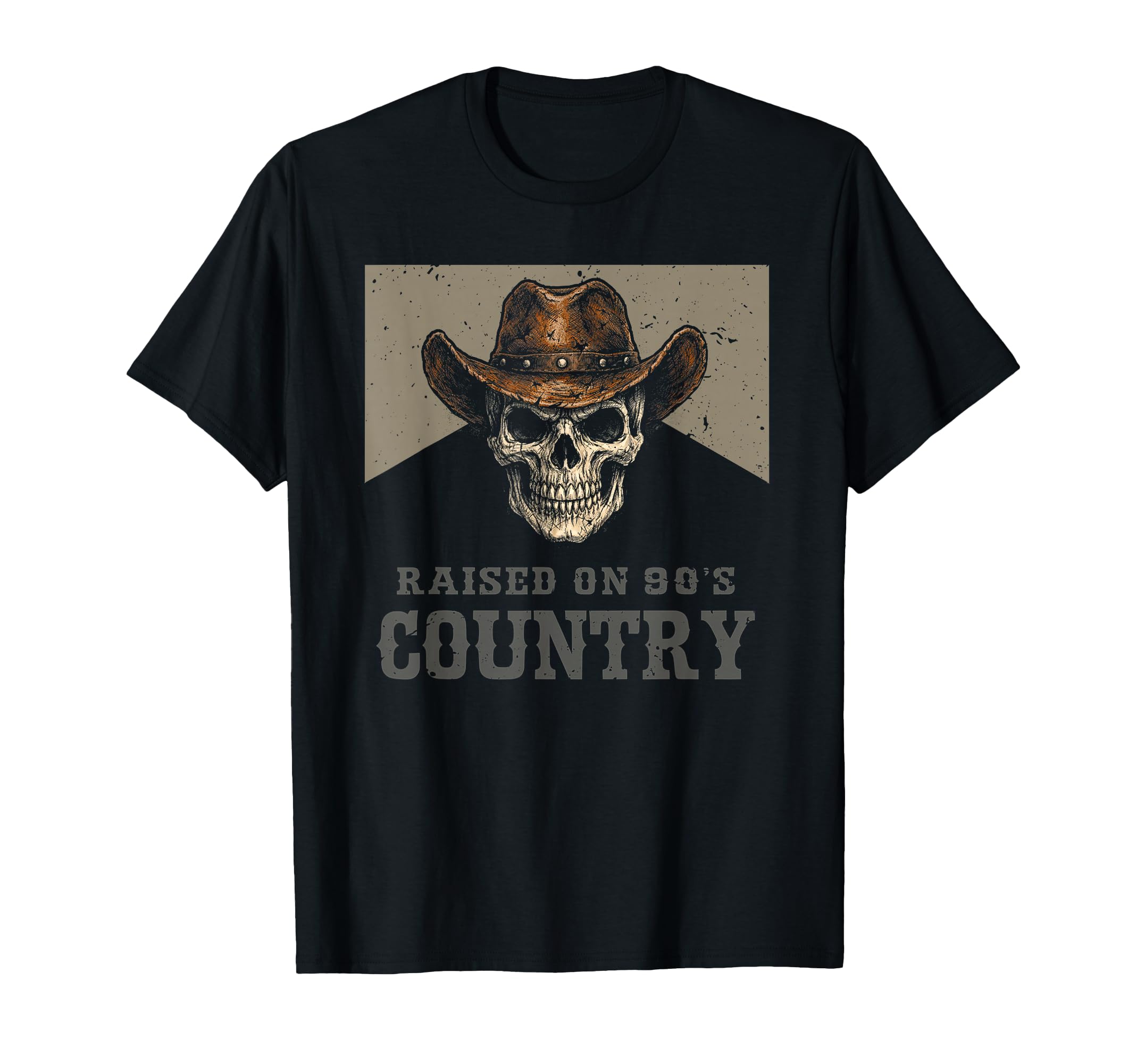Raised 90S Country Cowboy Skull Western T-Shirt - Novelty Apparel Men Women - T-Shirt, Sweatshirt, Hoodie
