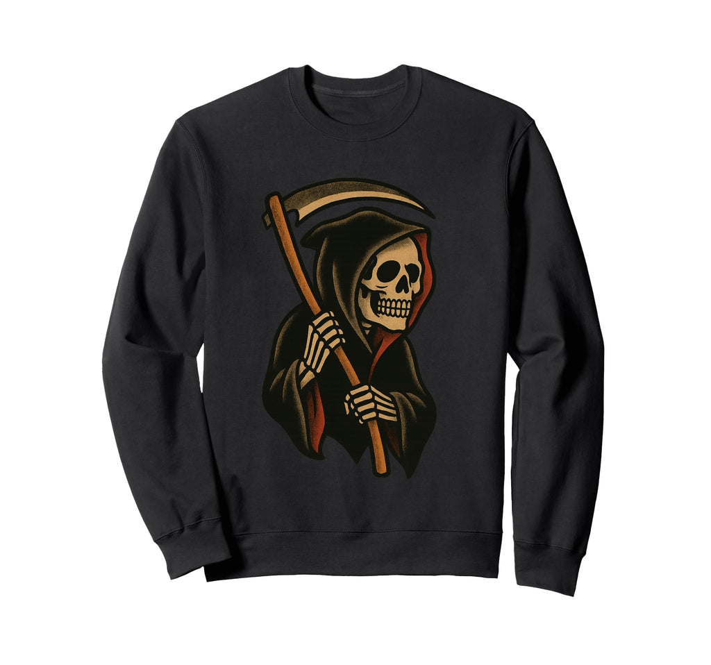 Tattoo Grim Reaper Traditional Sweatshirt - Custom Art Print for Adults - T-Shirt, Sweatshirt, Hoodie