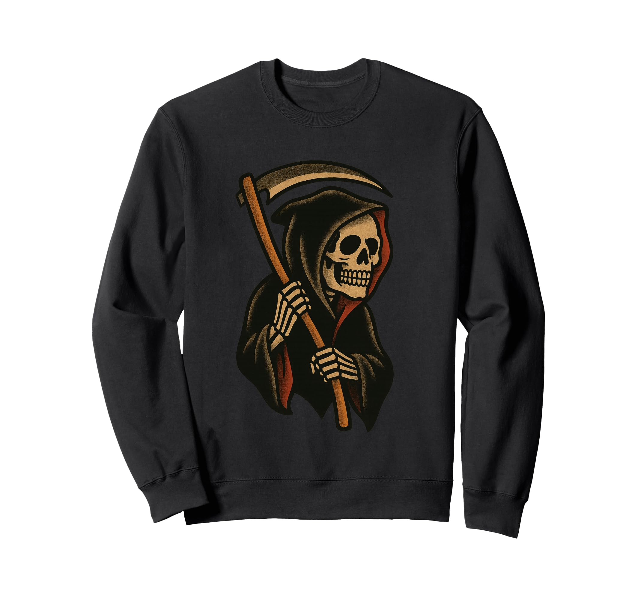 Tattoo Grim Reaper Traditional Sweatshirt - Custom Art Print for Adults - T-Shirt, Sweatshirt, Hoodie