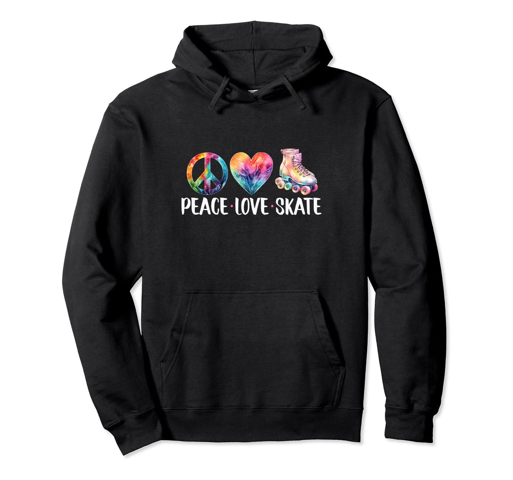 Peace Love Skate Roller Skates 70S 80S Hoodie - Novelty Apparel Unisex - T-Shirt, Sweatshirt, Hoodie