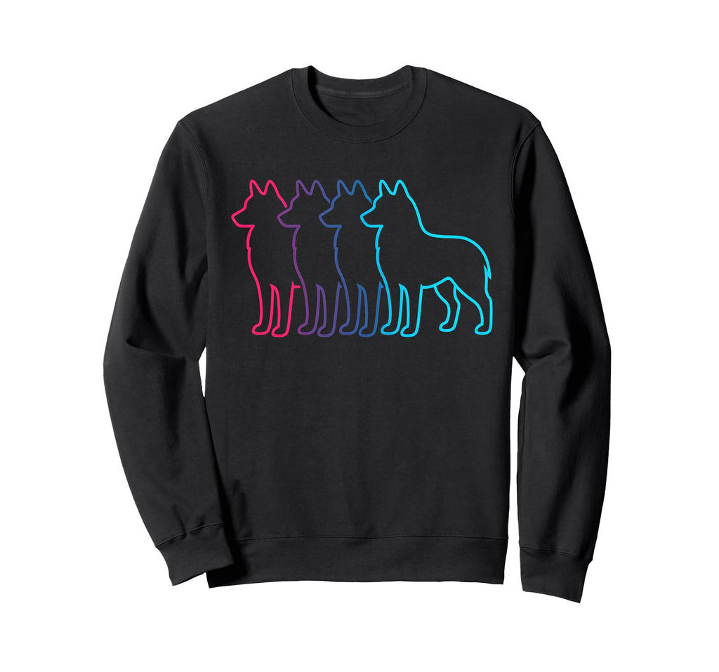 Husky Silhouette Synthwave Sweatshirt - Minimalist Print Men Women - T-Shirt, Sweatshirt, Hoodie