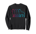 Husky Silhouette Synthwave Sweatshirt - Minimalist Print Men Women - T-Shirt, Sweatshirt, Hoodie