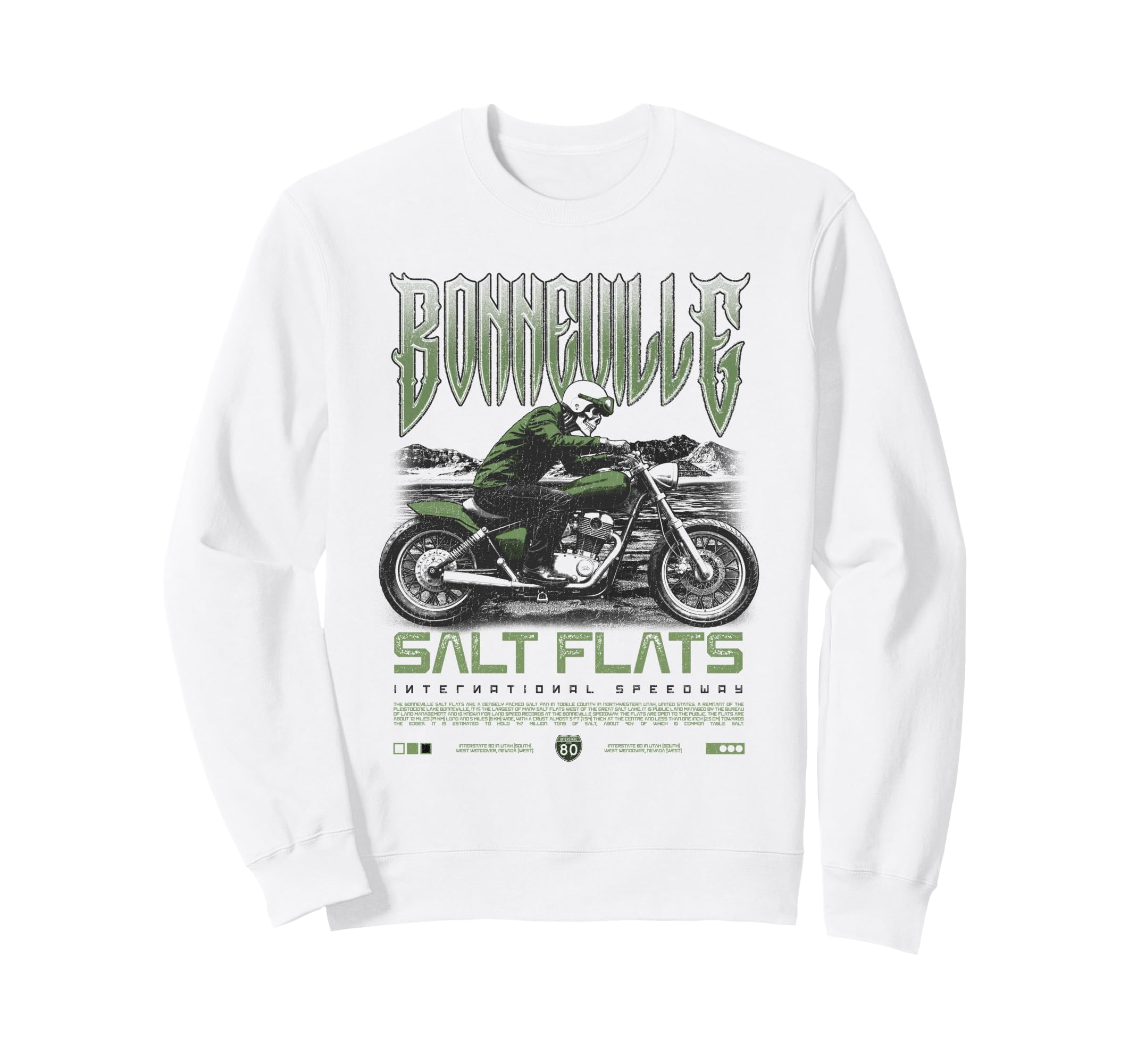Bonneville Salt Flats Motorcycle Racing Sweatshirt - Graphic Print Unisex - T-Shirt, Sweatshirt, Hoodie