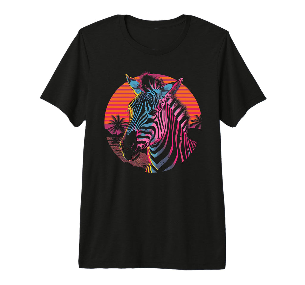 Zebra Vaporwave Aesthetic Synthwave 80S T-Shirt - Trendy Graphic Unisex - T-Shirt, Sweatshirt, Hoodie