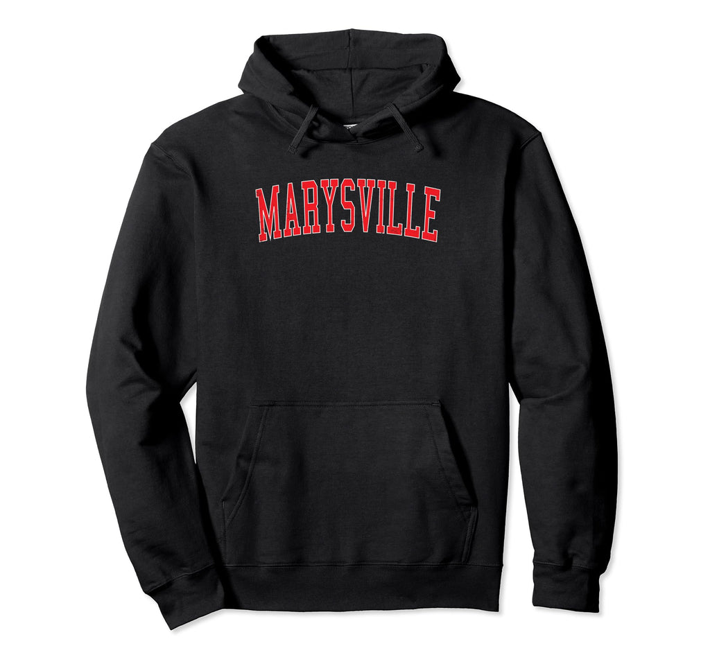 Marysville Ca Distressed Red Varsity Hoodie - Custom Art Print Men Women - T-Shirt, Sweatshirt, Hoodie