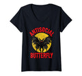 Womens Antisocial Butterfly V Neck T-Shirt - Unique Graphic for Adults - T-Shirt, Sweatshirt, Hoodie