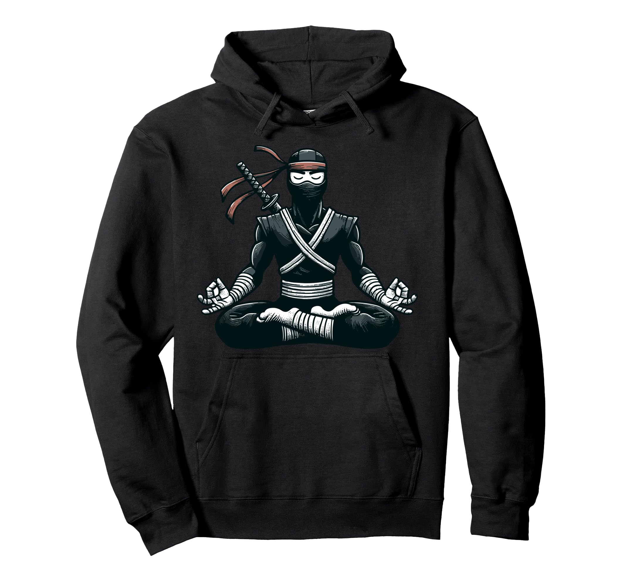 Meditation Ninja Yoga Pose Relaxing Hoodie - Novelty Apparel Men Women - T-Shirt, Sweatshirt, Hoodie