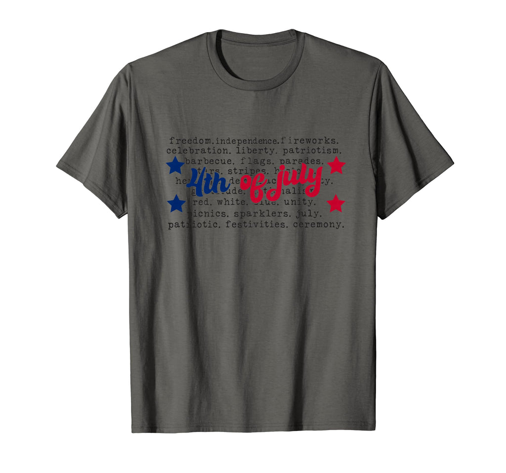 Fourth July Typography Word T-Shirt - Minimalist Print for Adults - T-Shirt, Sweatshirt, Hoodie